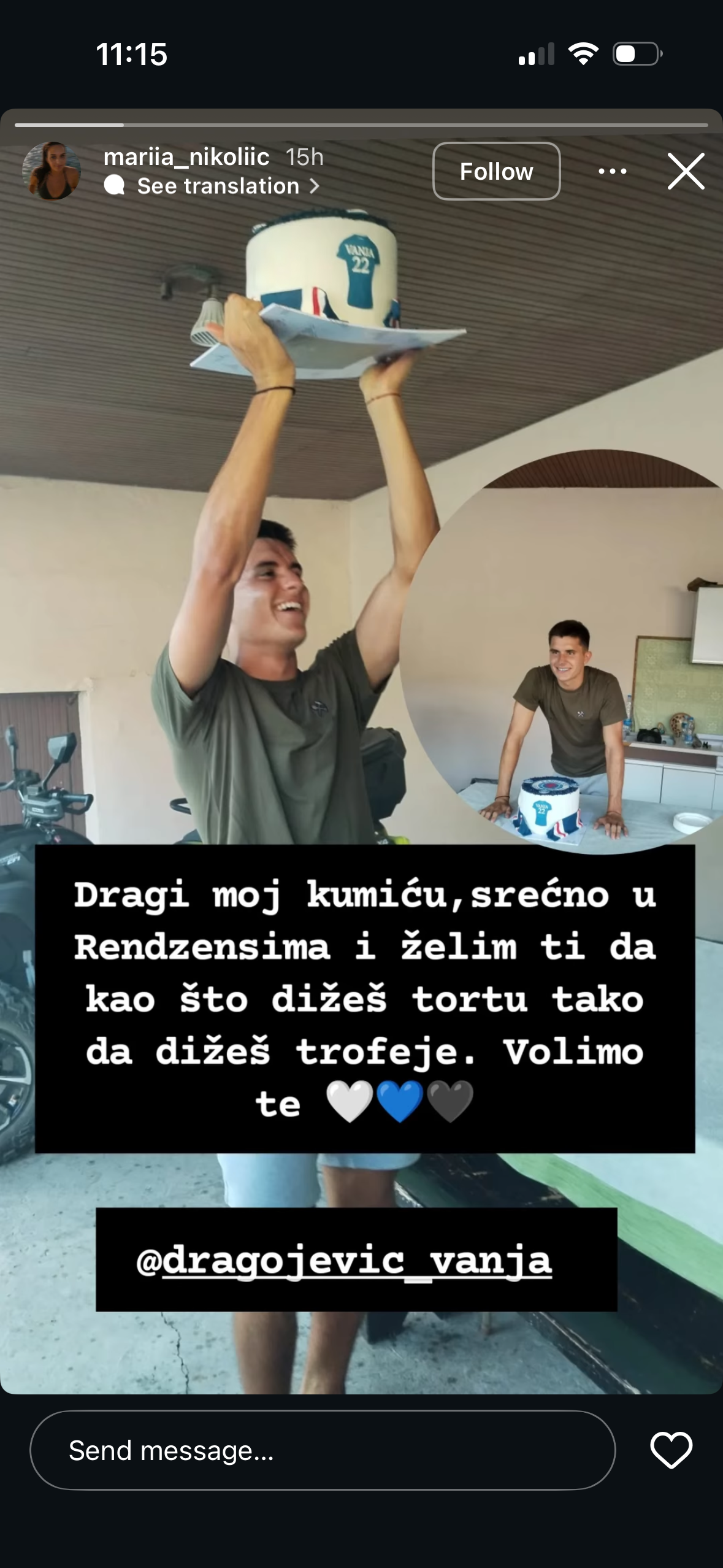 Vanja’s family basically announcing his arrival
