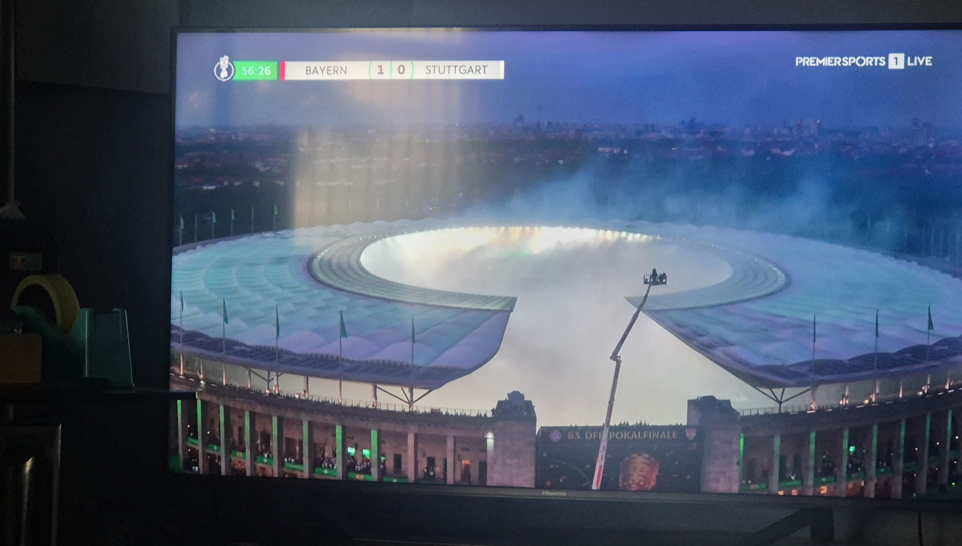 German Cup Final stopped for flares